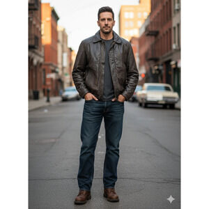 vintage Wilsons Leather Thinsulate Brown Bomber Jacket Men's Size X Large lined